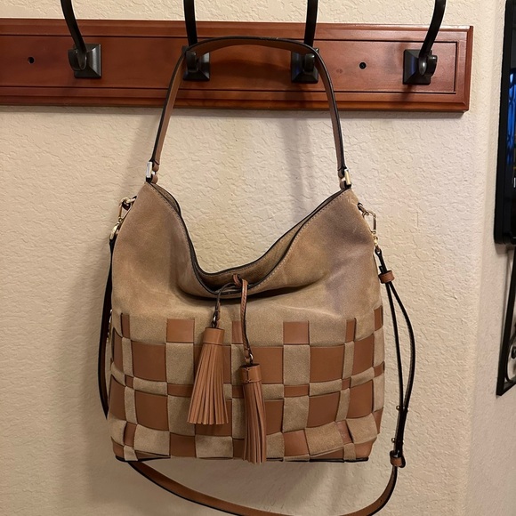 Michael Kors Handbags - Michael Kors Tan and Brown Hobo Bag with Elegant Design